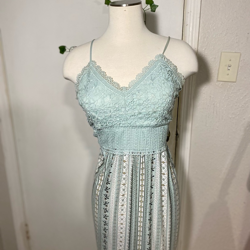 No Boundaries Mint Lace Midi Dress